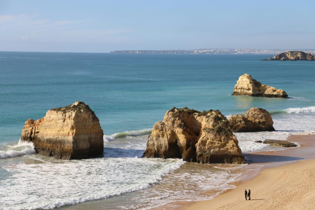 Breathtaking view of Praia da Rocha in Algarve, Portugal. Perfect for beach lovers.