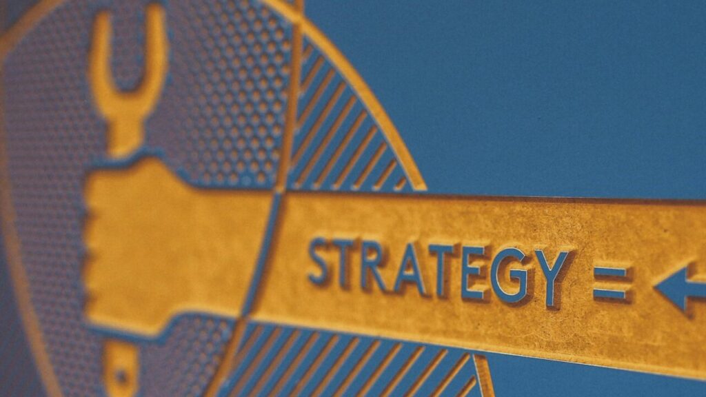 Colorful business infographic highlighting strategy and information concepts.